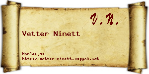 Vetter Ninett névjegykártya